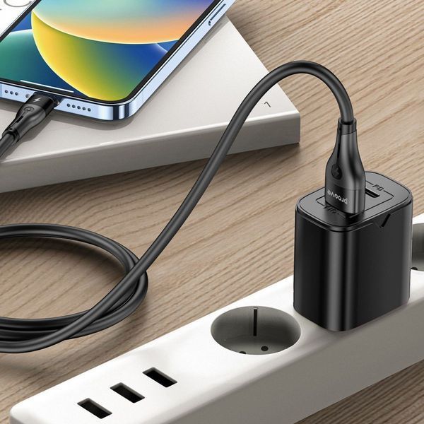 Кабель Proove Soft Silicone USB-A/Micro-USB 12W (1м) (Black) 2571455599 фото