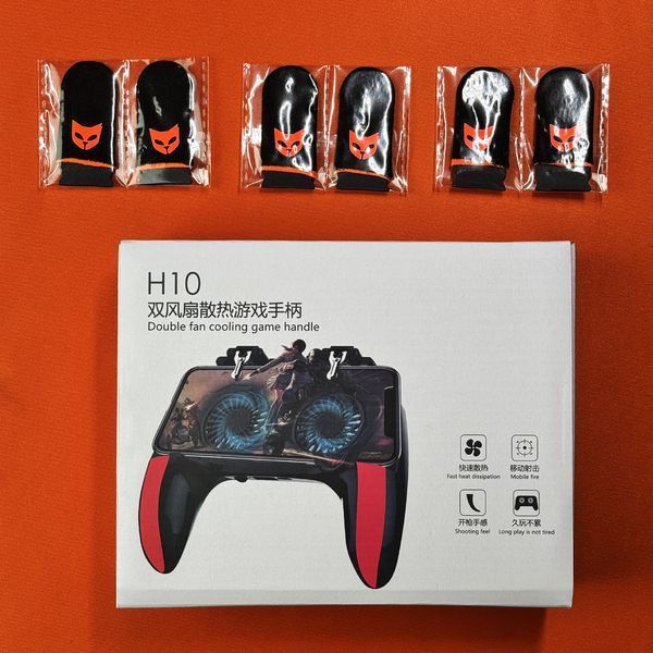 Комплект ігровий (7в1): геймпад-тригер H10 Pro з охолодженням + напальчники PLAYCAT 3 пари (6 шт.) 2909453840 фото