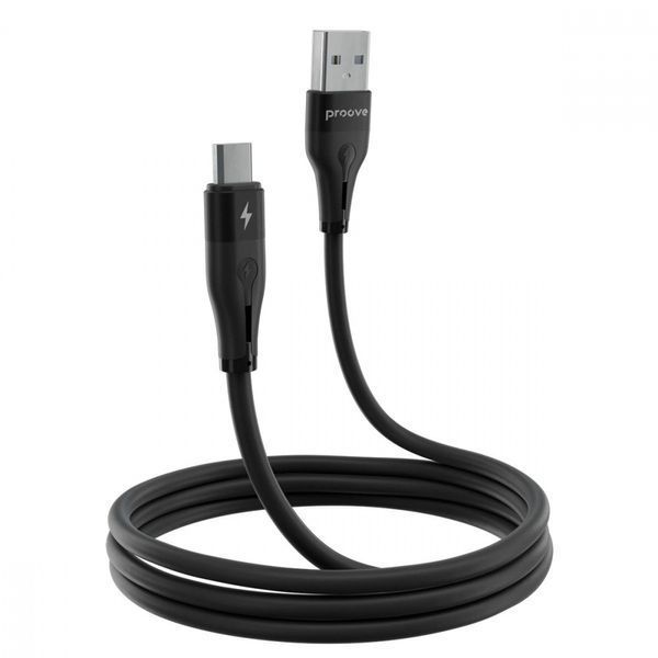 Кабель Proove Soft Silicone USB-A/Micro-USB 12W (1м) (Black) 2571455599 фото
