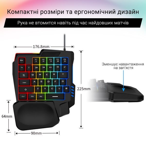 Набір із конвертером для смартфона та планшета Gamwing Combo Pack SE Plus 2: Конвертер Mix SE Plus + Клавіатура K13 + мишка G4 2150717802 фото