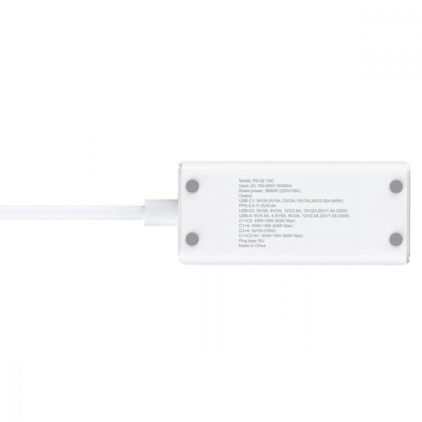 Подовжувач PROOVE Power Strip PD-02 65W 45459 фото