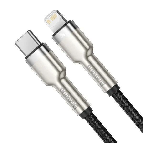 Кабель Baseus Cafule Metal USB-A/Lightning 2.4A (1м) (Black) 31092 фото