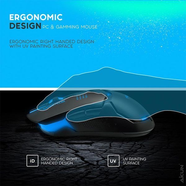 Игровая мышь компьютерная проводная с подсветкой Aikun Gaming Mouse GX52 геймерская мышка 6 кнопок RGB 2092463566 фото