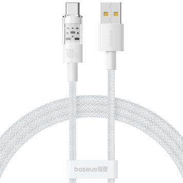 Кабель Baseus Gem Fast-Charging Data Cable USB-A/Type-C 100W (2м) (White) 2508100160 фото