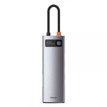 Type-C хаб Baseus Metal Gleam 8-in-1 Multifunctional (2xUSB + Type-C+ 4К HDMI + RJ45 + SD/TF) 31939 фото