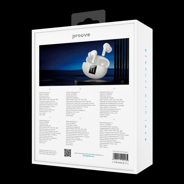 Навушники Proove Thunder Buds SE TWS з шумопоглинанням бездротові (White) 62402 фото