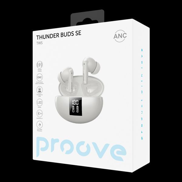 Навушники Proove Thunder Buds SE TWS з шумопоглинанням бездротові (White) 62402 фото