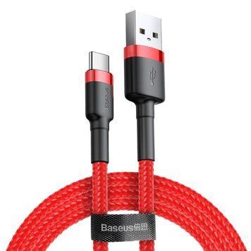 Кабель Baseus Cafule Series Rapid Charge Data Cable USB to Type-C 2A (2m) 2 м CATKLF-C09 Чорний 2105709584 фото