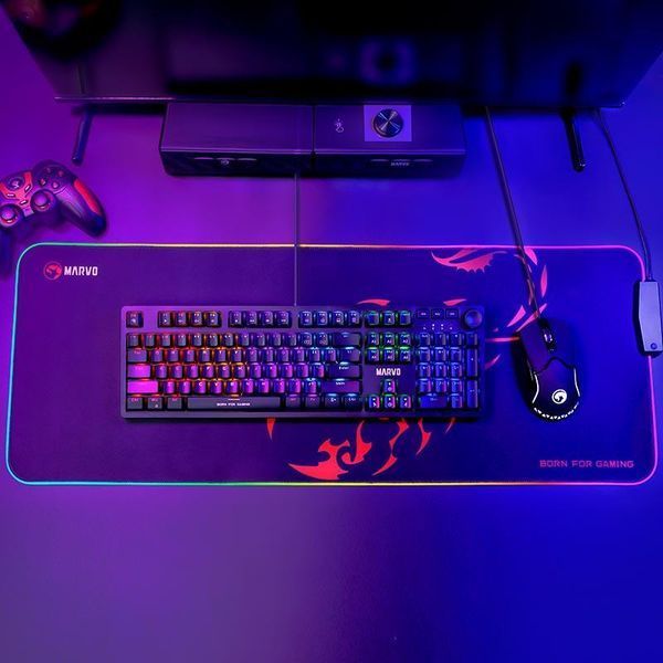 Килимок для миші ігрова поверхня MARVO MG011 RGB Gaming Mouse Pad | 800x300x4 мм | |4USB| 2503536465 фото