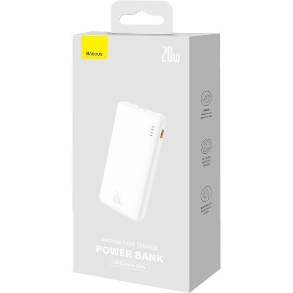 Повербанк Baseus Airpow 20W 10000mAh + кабель Type-C (30см) (White) 59-00-22 фото