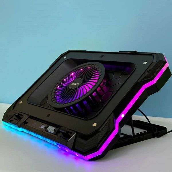 Hoco Moonlight DH20 Підставка-кулер для ноутбука |до 19" 2хUSB RGB| 2503536485 фото