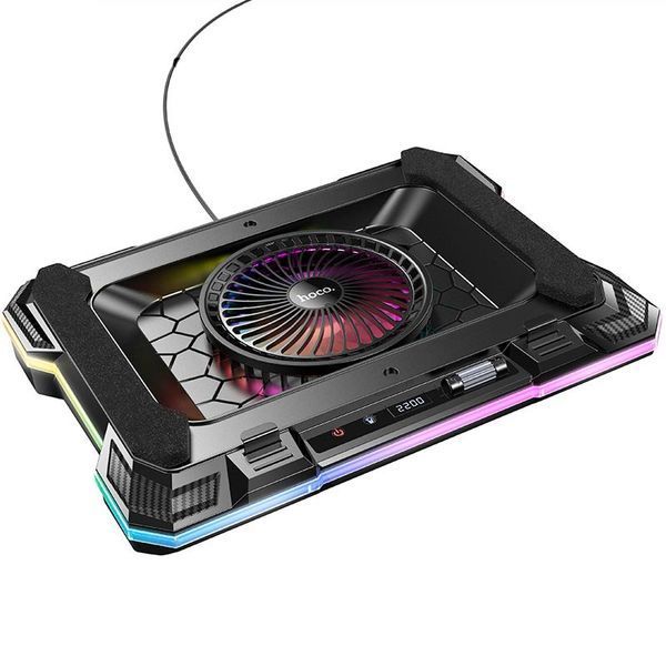 Hoco Moonlight DH20 Підставка-кулер для ноутбука |до 19" 2хUSB RGB| 2503536485 фото