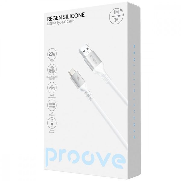 Кабель Proove ReGen Silicone USB-A/Type-C 3A (1м) (Black) 62181 фото