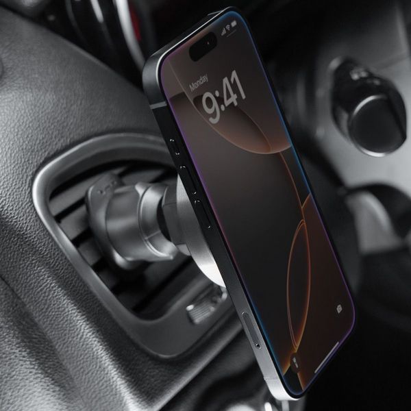Автомобільний тримач для телефону з бездротовим ЗП Proove Titanium Circle 15W Qi2 63019 фото