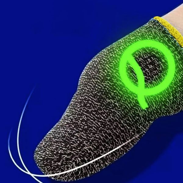 Игровые напальчники Flash Q серебряное волокно Glows-in-Dark (1 пара 2 шт) (Yellow) 2392026138 фото
