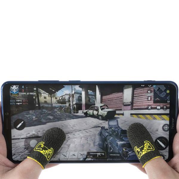 Игровые напальчники Mybuttons Classic черные для игр на телефоне планшете pubg cod mobile пубг пабг 1 пара 1848244694 фото