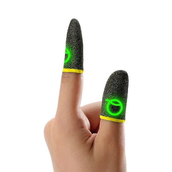 Игровые напальчники Flash Q серебряное волокно Glows-in-Dark (1 пара 2 шт) (Yellow) 2392026138 фото