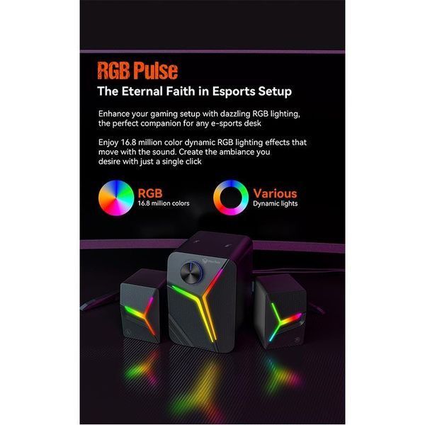 Колонки акустика для ПК комп'ютера Meetion Wired + Bluetooth Meetion Speaker MT-SP2111 | BT5.0/AUX + USB 15W RGB 2566067853 фото