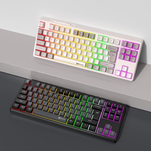 Механічна бездротова клавіатура MEETION Backlit MK14 (White) (UA) 14-00-42 фото