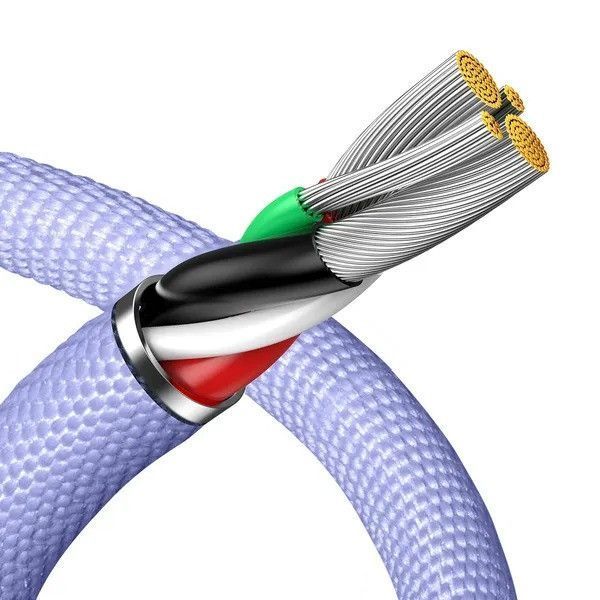 Кабель Baseus Cafule USB-A/Lightning 2.4A (1.2 м) (Purple) 35102 фото