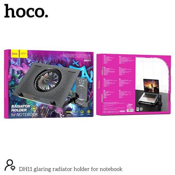 Подставка с охлаждением кулер для Ноутбука HOCO DH11 с RGB подсветкой 2503535995 фото
