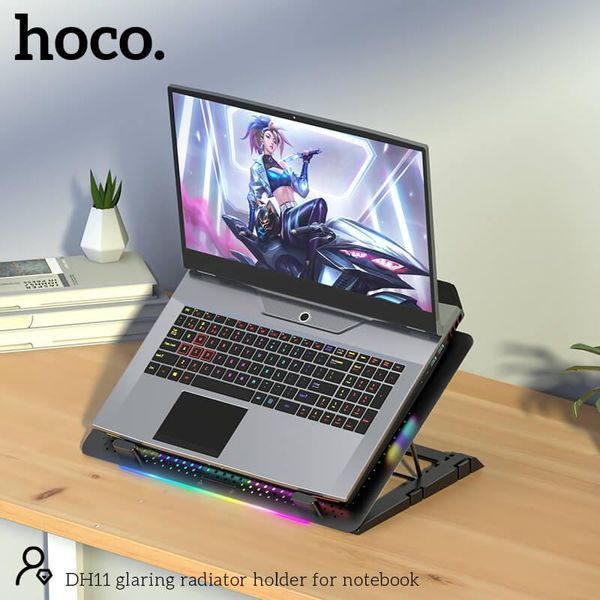 Подставка с охлаждением кулер для Ноутбука HOCO DH11 с RGB подсветкой 2503535995 фото