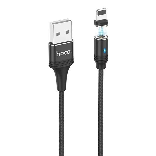Кабель магнітний Hoco Fresh LED U7 USB-A/Lightning 2.4A (1.2м) 25-52-05 фото