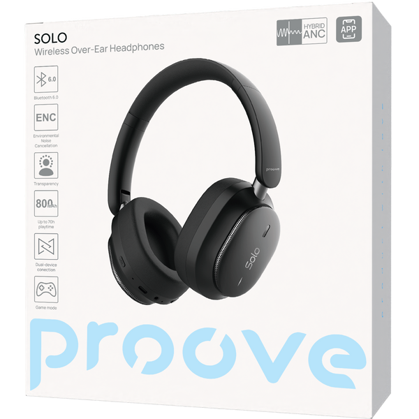Наушники Proove Solo с шумопоглощением беспроводные (Black) 64373 фото