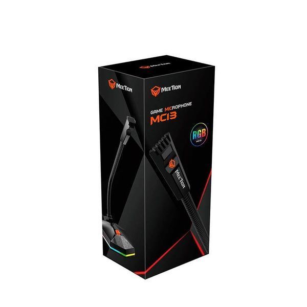 Игровой микрофон MeeTion MT-MC13 RGB USB проводной с RGB подсветкой для пк ноутбука компьютера чата 1760034399 фото