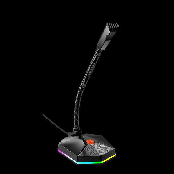 Игровой микрофон MeeTion MT-MC13 RGB USB проводной с RGB подсветкой для пк ноутбука компьютера чата 1760034399 фото