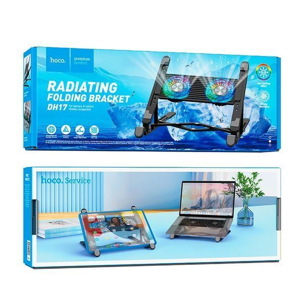 HOCO Brilliant Heat DH17 Підставка-кулер для ноутбука |до 17.3" RGB| 2503536000 фото