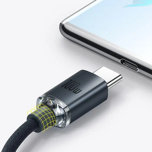 Кабель телефона смартфона планшета Baseus USB to Type-C 100W швидка зарядка 1.2 м CAJY000401 2261242084 фото