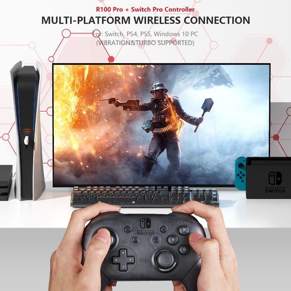 Беспроводной донгл для геймпада джойстика BIGBIG WON R100 PRO для консолей PS5 PS4 Switch PC 2429458570 фото