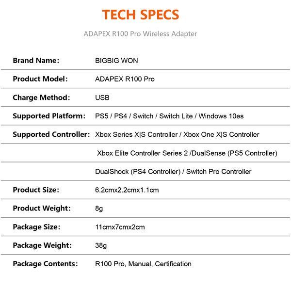 Беспроводной донгл для геймпада джойстика BIGBIG WON R100 PRO для консолей PS5 PS4 Switch PC 2429458570 фото
