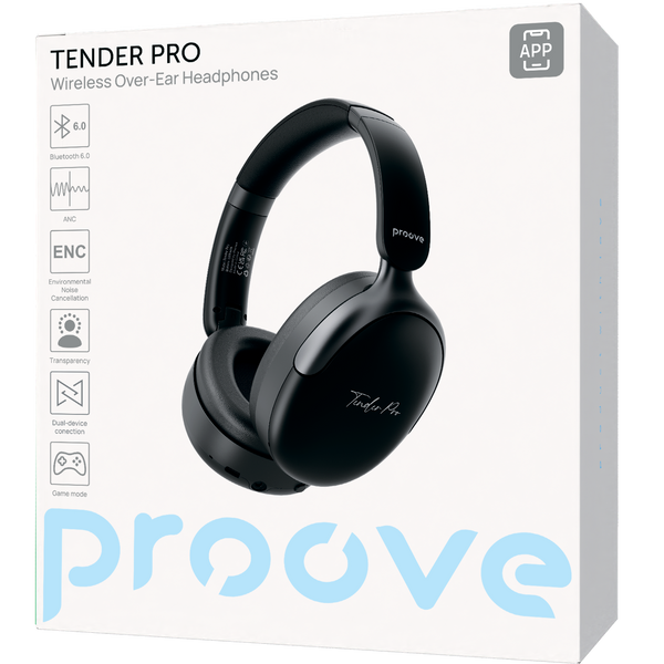 Наушники Proove Tender Pro с беспроводным шумопоглощением (Black) 64670 фото