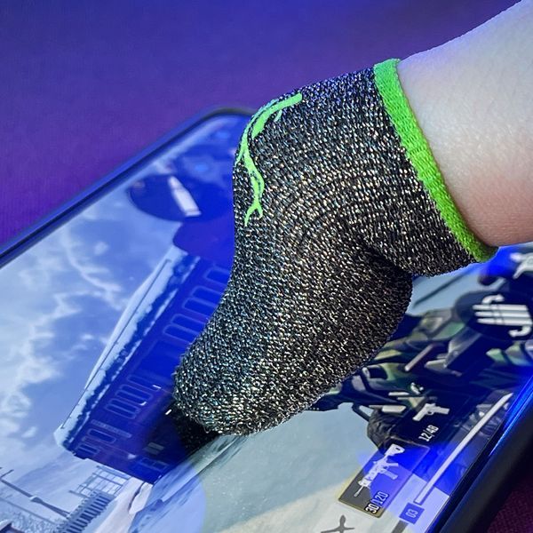 Игровые напальчники с нейлоном DEER (1 пара 2 шт) для игр на телефоне смартфоне планшете pubg пабг пубг Серый с красным 2452419631 фото