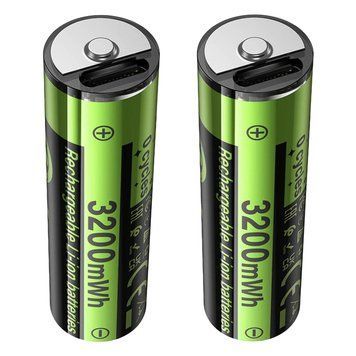 Акумуляторні пальчикові батарейки HOCO JA3(AA) 860mAh USB-C (2 шт.) 19-32-16 фото