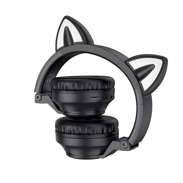 BOROFONE Cat Ear BO18 бездротові навушники з котячими вушками (Black) 23-66-89 фото