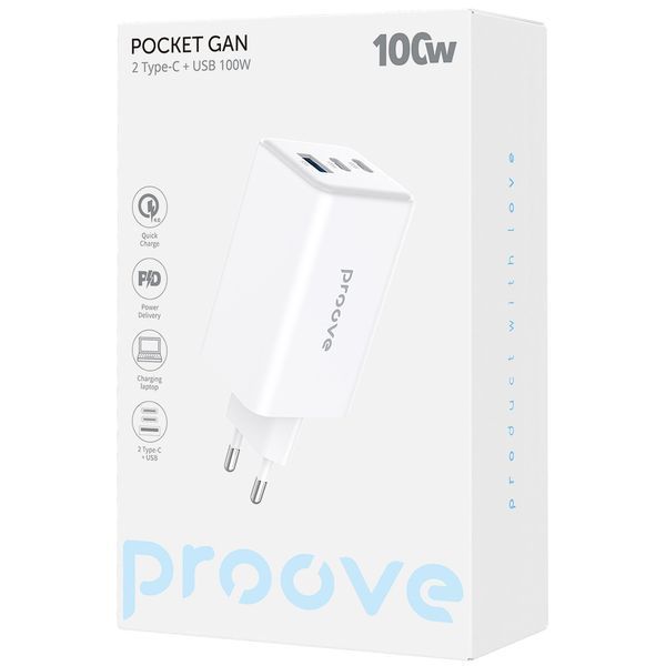 PROOVE Pocket GaN Max 100W Сетевой адаптер (White) 60069 фото