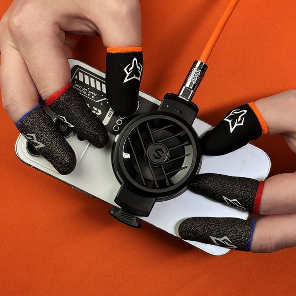 Ігровий комплект для гри на смартфоні: кулер Black Shark 3 Lite + напальчники Sarafox (6 шт.) + пудра MEMO FS03 + пластина MEMO 2914408851 фото