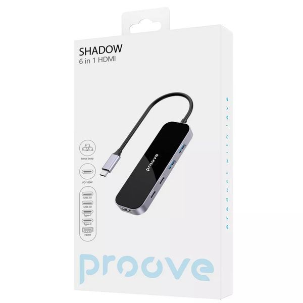 Type-C хаб Proove Shadow (2хUSB + Type-C + PD100W + HDMI) 60079 фото