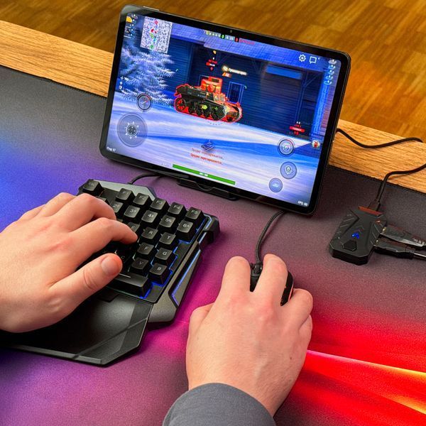 Набор Gamwing: Mix Pro игровой адаптер конвертер переходник для подключения клавиатуры и мыши + кейпад GM86 + мышь G7 + подставка 25057 фото