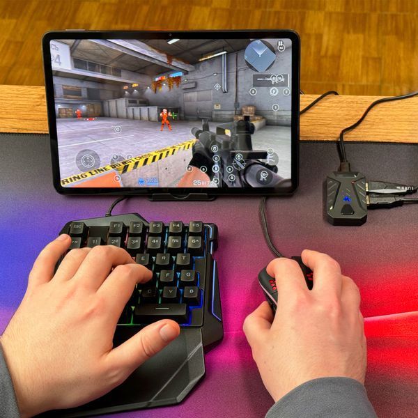 Набор Gamwing: Mix Pro игровой адаптер конвертер переходник для подключения клавиатуры и мыши + кейпад GM86 + мышь G7 + подставка 25057 фото