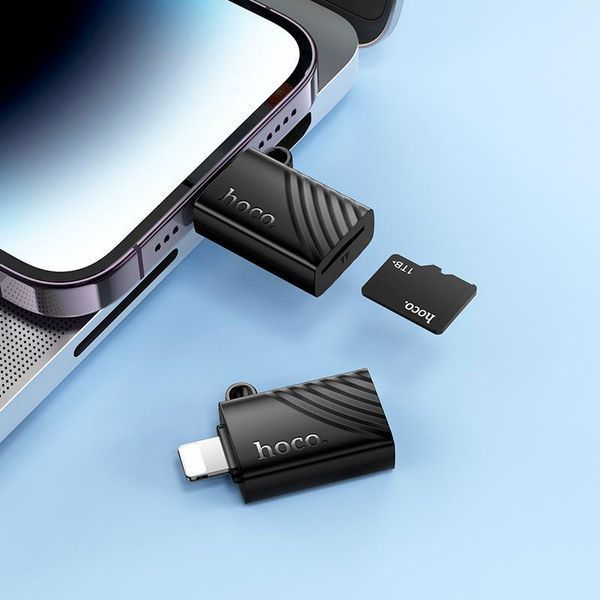 Переходник-картридер Hoco HB53 Lightning/TF (microSD) для iPhone и iPad 19429 фото