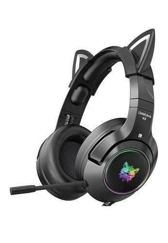 ONIKUMA K9 игровые наушники проводные геймерские с подсветкой микрофоном гарнитура для пк компьютера ноутбука 1407653964 фото