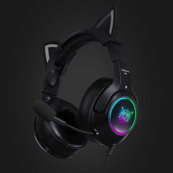 ONIKUMA K9 игровые наушники проводные геймерские с подсветкой микрофоном гарнитура для пк компьютера ноутбука 1407653964 фото