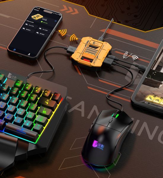 Набор Gamwing: M10 игровой адаптер конвертер для игр нативно поддерживающих геймпад для iOS Android + кейпад K12x + мышь G5 25054 фото