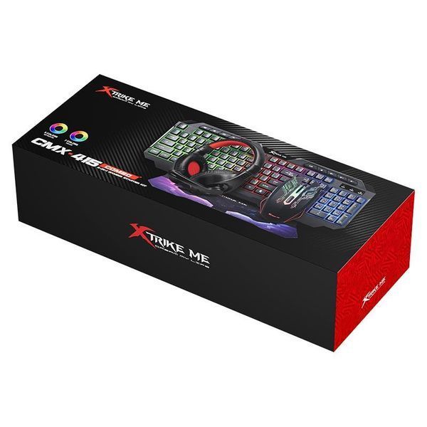 Ігровий набір Gaming Combo 4-in-1 XTRIKE ME CMX-415: Механічна клавіатура (UA) / Миша / Навушники з мікрофоном / Килимок 66-22-77 фото