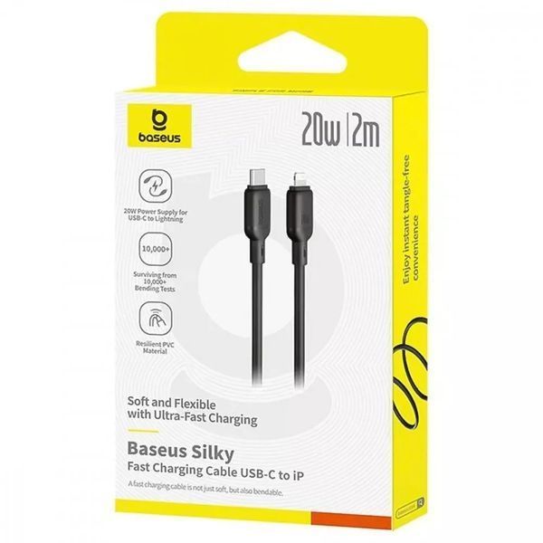 Кабель Baseus Silky Series Fast Charging Type-C/Lightning 20W (2м) (Black) 61504 фото