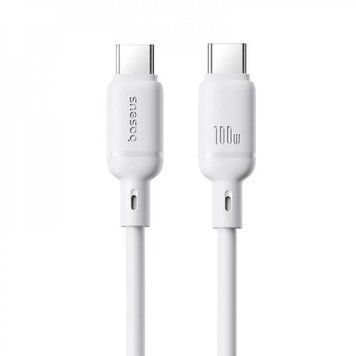 Кабель Baseus Silky Series Fast Charging Type-C/Type-C 100W (2м) (White) 62624 фото